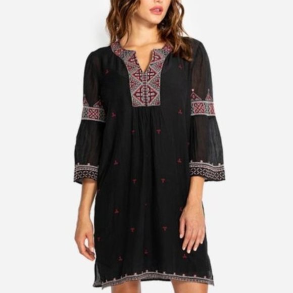 Johnny Was Tops - JOHNNY WAS Ava Flare Sleeve Tunic Sz M Black NWT